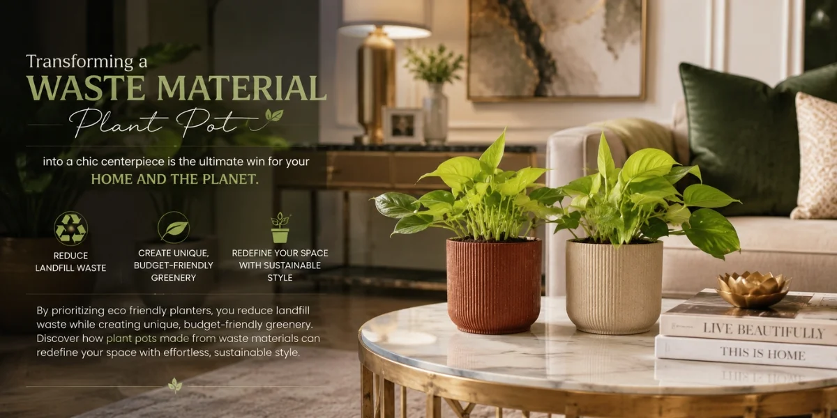 Waste Material Plant Pot, Sustainable Home Decor Ideas, Eco Friendly Pots For Plants, Plant Pots With Waste Material, Recycled Pots, Eco Friendly Planters, harshdeep India
