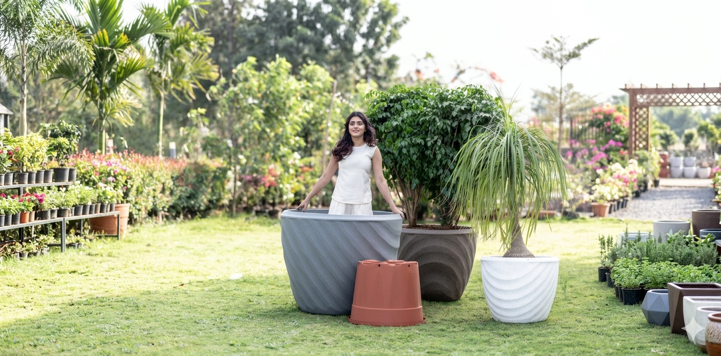 Big Size Pots For Outdoor Plants In India, Pots For Outdoor Plants, Big Size Pots For Your Outdoor Space, Large Outdoor Pots In India, Harshdeep India
