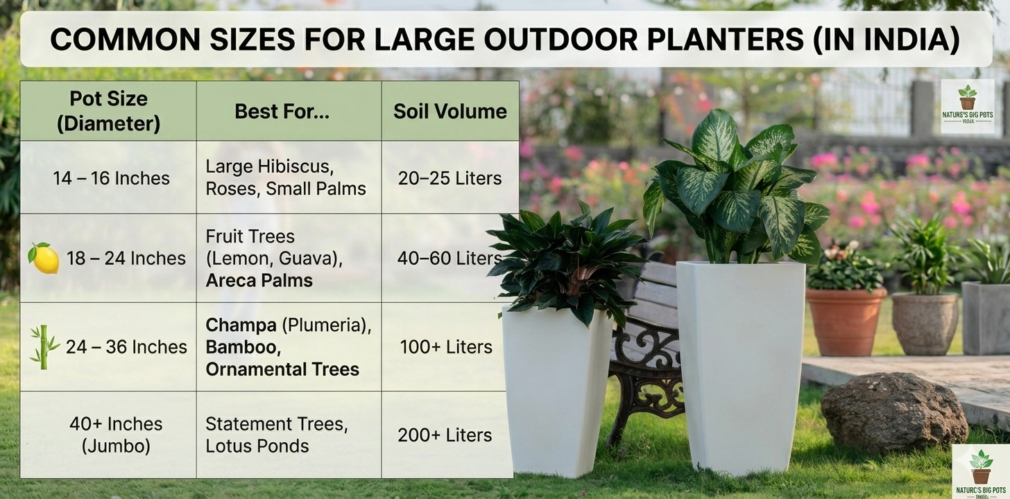 Big Size Pots For Outdoor Plants In India, Pots For Outdoor Plants, Big Size Pots For Your Outdoor Space, Large Outdoor Pots In India, Harshdeep India